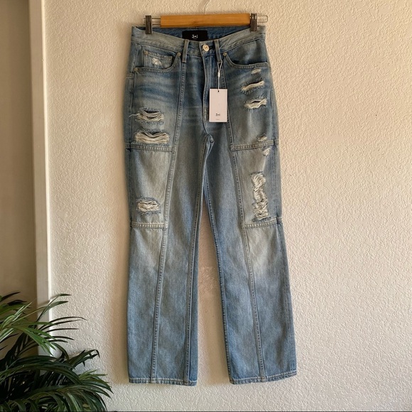 NEW 3x1 Junction High Rise Crop Kick Flare Jeans - Picture 2 of 7